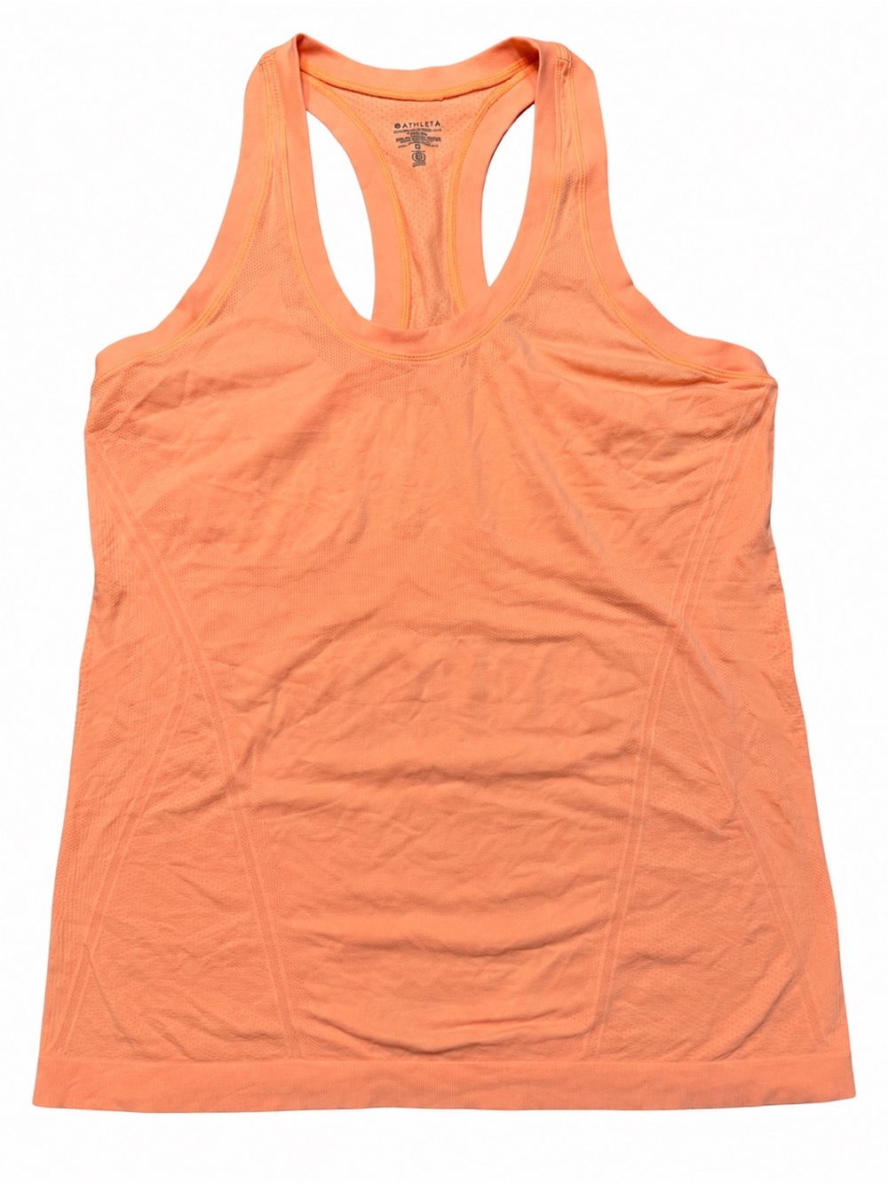 Athleta Momentum Seamless Tank Top Medium Coral Orange Racerback Workout